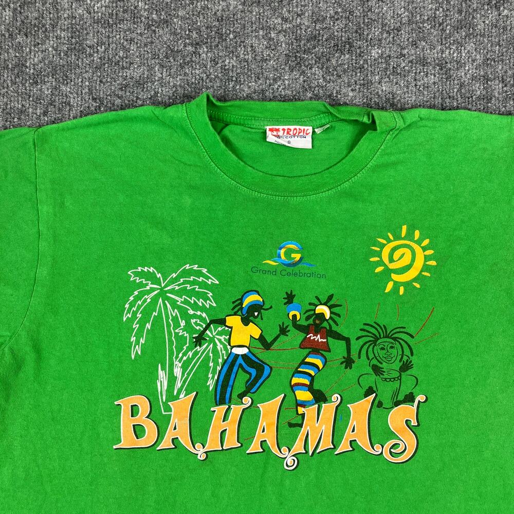 Tropic‎ Plus T-Shirt Mens S Green Bahamas Graphic Tourist Souvenir Island Tee